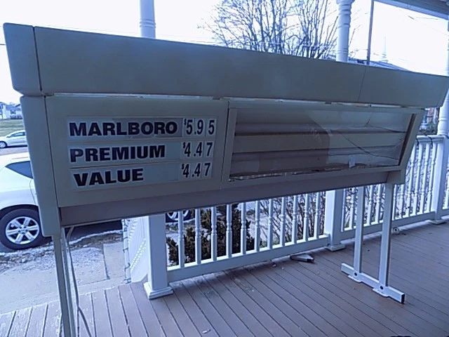 LARGE OVERHEAD CIGARETTE Rack $250.00