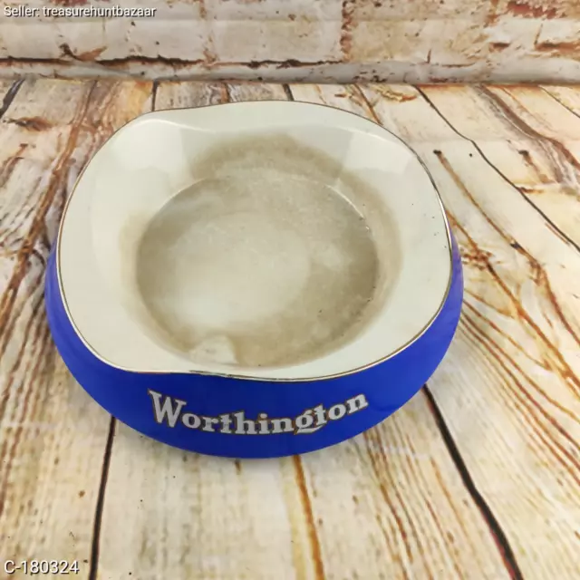 Wothington Beer Ash Tray Ceramic Royal Norfolk Round Blue