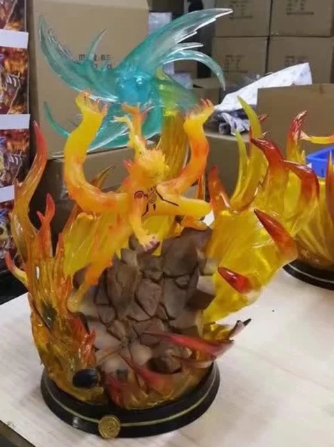 35CM Anime Uzumaki Nine Tailed Fox Sage Mode GK Figure PVC Model Statue