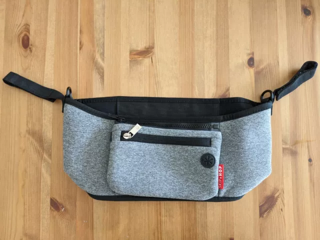 Skip Hop Grab & GO Stroller Organizer Heather Gray w/ Removable Wristlet Pouch