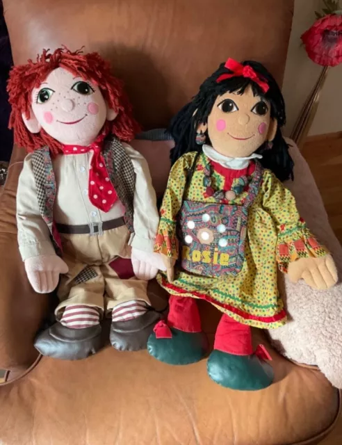 Rosie & Jim Canal Boat Narrowboat Large Plush Ragdolls - 30” - Rare!