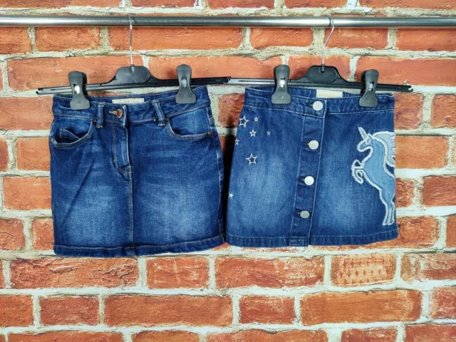 Girls Bundle Age 5-6 Years Next Denim Jean Skirt X2 Unicorn Stretch Kids 116Cm