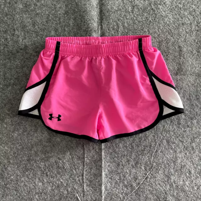 Under Armour Kids Size YMD Youth Medium Shorts Girls Pink White Loose Fit