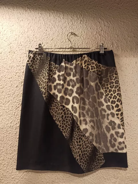 DRIES VAN NOTEN LEOPARD PRINTED SILK SKIRT size 38 PRE-OWNED !!!