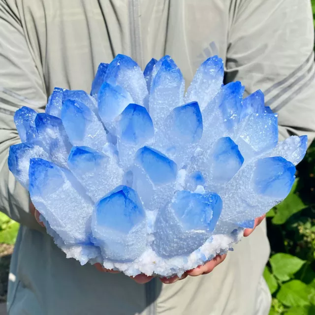 10.6LB New Find sky blue Phantom Quartz Crystal Cluster Mineral Specimen Healing