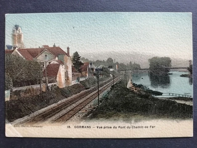 cpa 51 - DORMANS (Marne) View taken from the IRON ROAD BRIDGE HELIE Edition