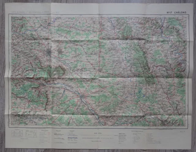 CHALON SUR MARNE map Army geographic service October 23, 1939