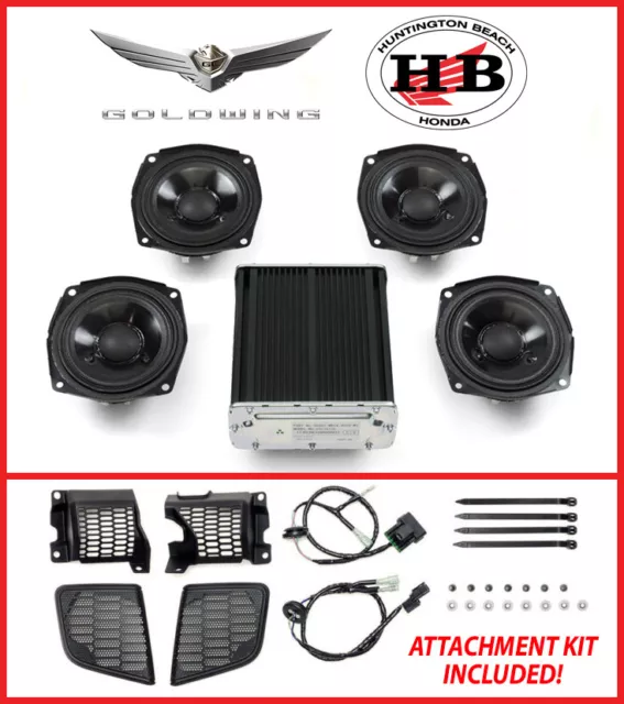 Honda Power Amplifier 2018-2020 Gold Wing Gl1800 + Rear Speaker Attachment Kit