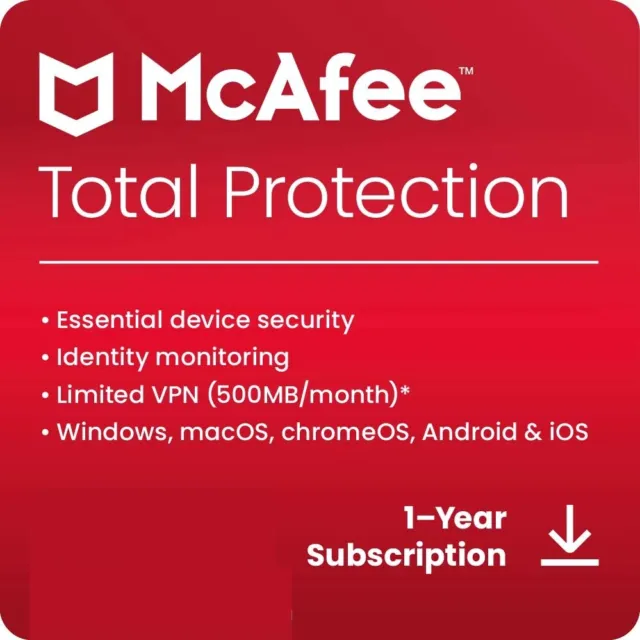 McAfee Total Protection 2024 - 1 Device 1 Year Global Activation key