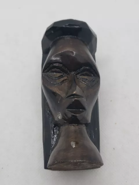 Wood Carving 3 1/2" Tall hand carved woman African Culture Sculpture