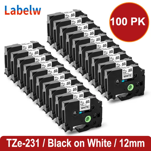 Compatible Brother TZe-231 P-Touch PT-D210 PT-1000 H101C White Label Tape 12mm