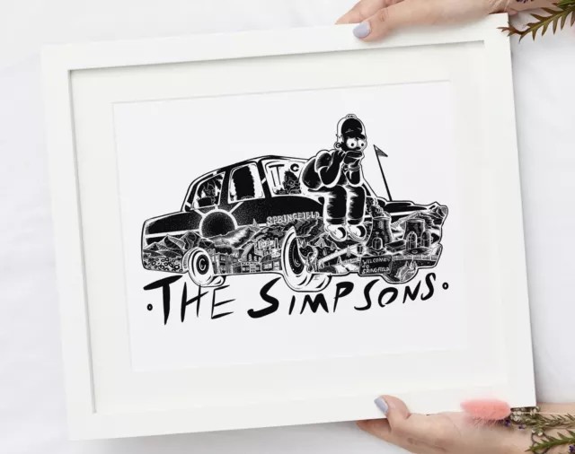 the simpsons ‘welcome To Springfield’ A4 Poster Print