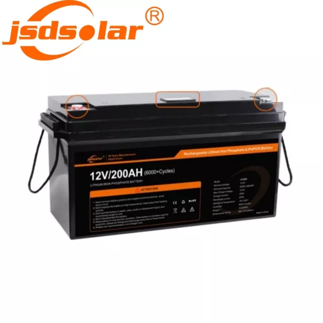 12V 200Ah Lithium Batterie LiFePO4 Akku BMS für Wohnmobil Boot Solar Marine RV