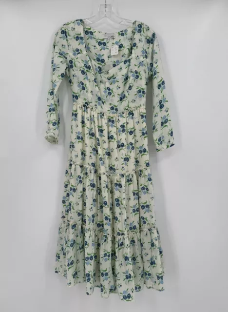 Sweet Baby Jamie Womens Cream Floral Sweetheart Neck Midi A Line Dress Sz XS