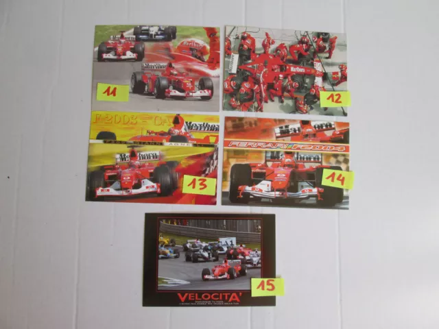 FERRARI  F1 cartoline 10x15 vintage  da collezione