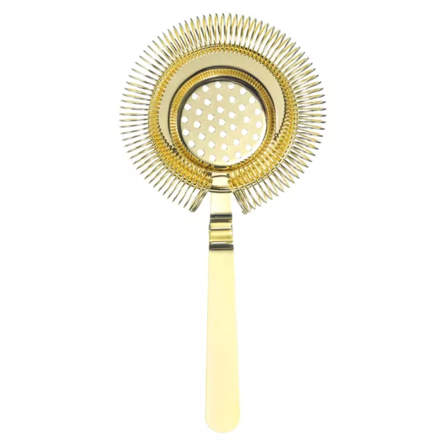 Cocktail Strainer, 1pcs Stainless Steel Bar Strainer for Drinks (Gold, 210mm)