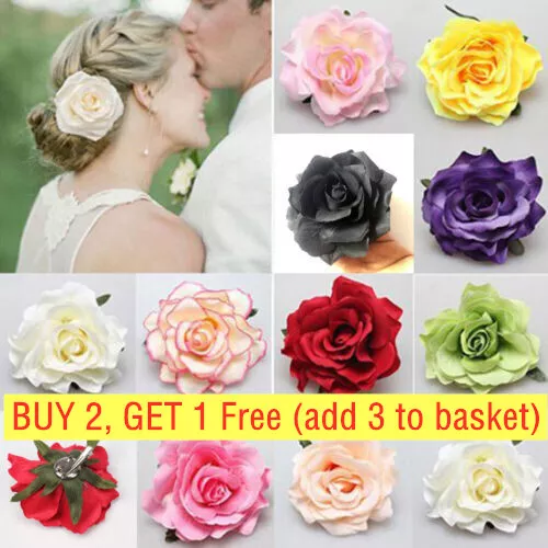 Large Rose Flower Hair Clip Bridal Hairpin Brooch Wedding Bridesmaid Accessories