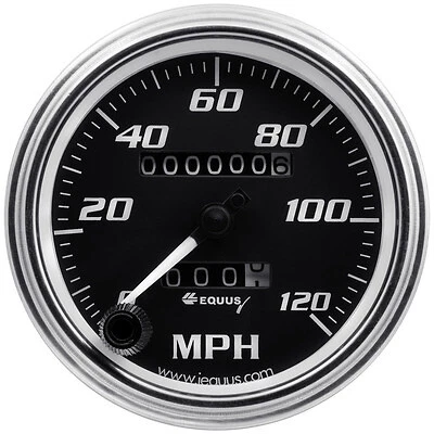 Equus 3-3/8 Dia Speedometer 0-120 MPH Chrome Mech - E7072