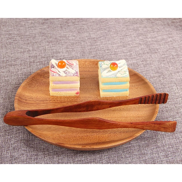 Buffet Serving Tong Wooden Cooking Tongs BBQ Pastry Barbecue