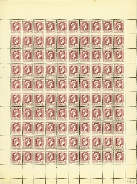 Algeria 1944-French Colony-MNH stamps. Yvert Nr.:210. Sheet of 100(EB) AR1-00411
