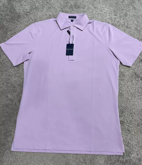 Peter Millar Crown Men’s Large Polo Shirt Crafted Tailored Fit Color Purple NWT