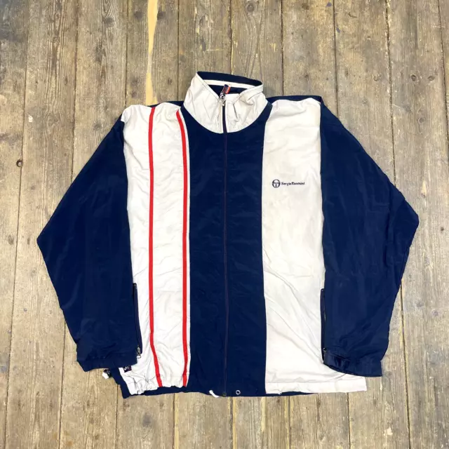Sergio tacchini claret and blue track top deals