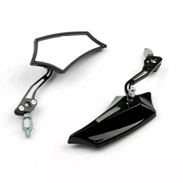 Motocycle Chopper Cruiser Street Dirt Bike Rear View Mirrors 8mm 10mm Black YU