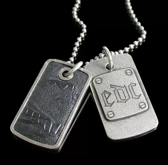 EDC by ESPRIT Kette EENL-10026 A 70 DOG TAG HALSKETTE 2x COOLE ANHÄNGER NEU