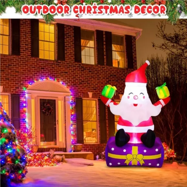 6ft Christmas Inflatable Santa Claus, Indoor/Outdoor Xmas Decorations LED Light