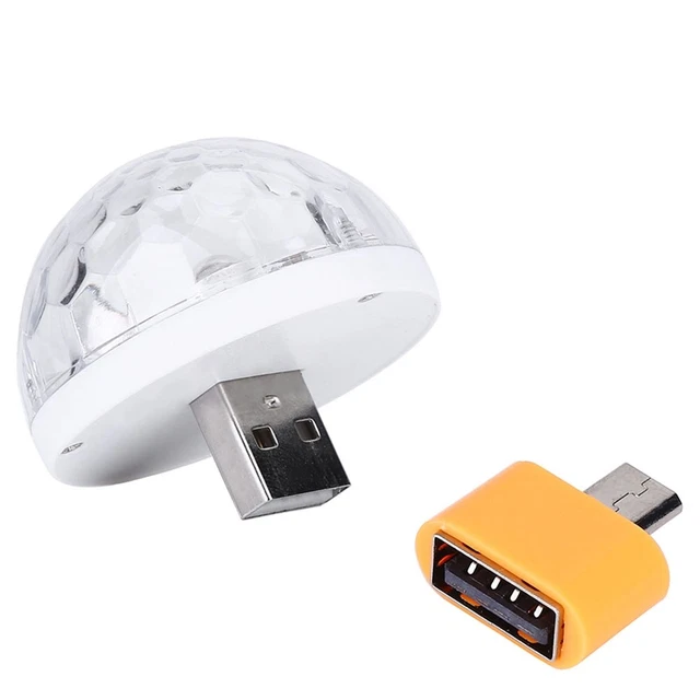 Usb Cable Revolving Light 5W 5V RGB Stage Light USB Ball LED Rotating Sound Activated KTV Party ...