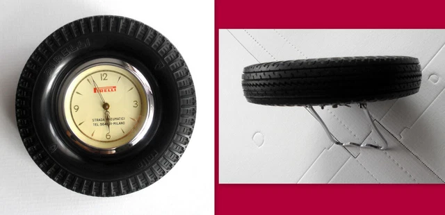 OROLOGIO DA TAVOLO GOMMA PNEUMATICA PUBBLICITARIO PIRELLI rolle, OTTIMO!!