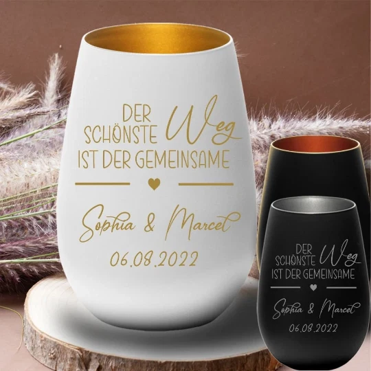 Windlicht Hochzeitstag , Silberhochzeit, Goldene Hochzeit Mit Persönli – Eve Agsten