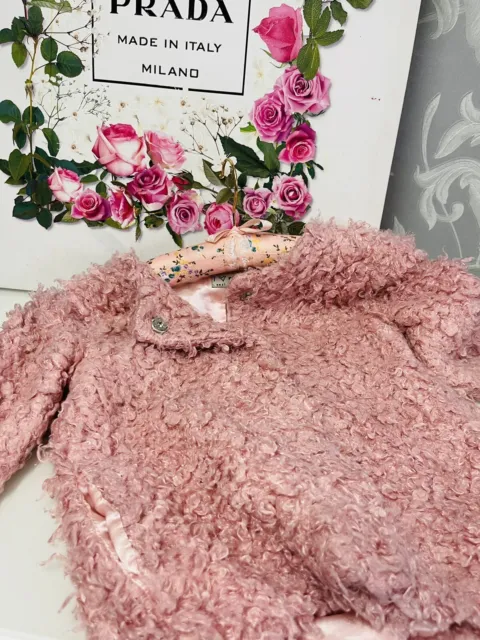 Next Mädchen rosa Teddy flauschig Kunstfelljacke Mantel Alter 9 Jahre