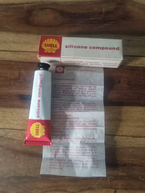 VINTAGE SHELL SILICONE COMPOUND petroliana ORIGINAL BOX  rare collectable