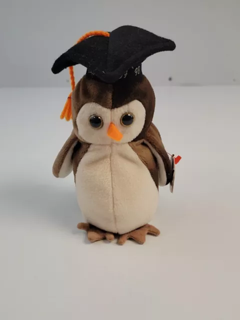Ty Beanie Baby Wise the Graduation Owl DOB May 31,  1997 Plush Toy