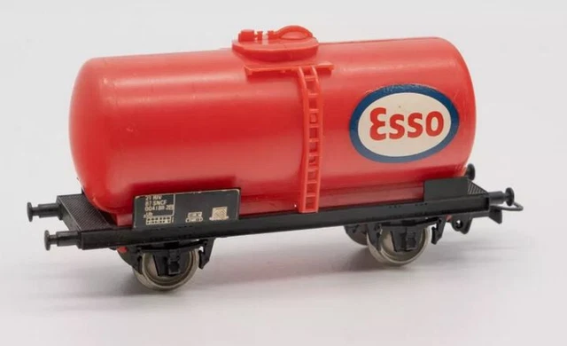 Lot GEGE - Wagon Plateau Et Citerne ESSO Avec Heurtoir - Modélisme Ferroviaire - Occasion