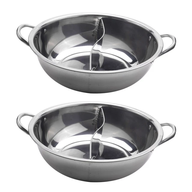2 ud. 28 cm olla de fuego compartida acero inoxidable 28 cm utensilios de cocina olla de fuego Z8L1
