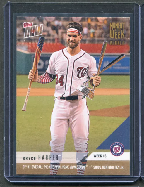 2018 Topps NOW Moment Of The Week Bryce Harper #MOW-16W GOLD Winner