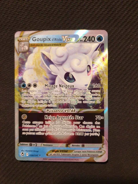 Carte Pokémon Goupix D'Alola V 033/195 - Version Française - État Correct Pour Collection
