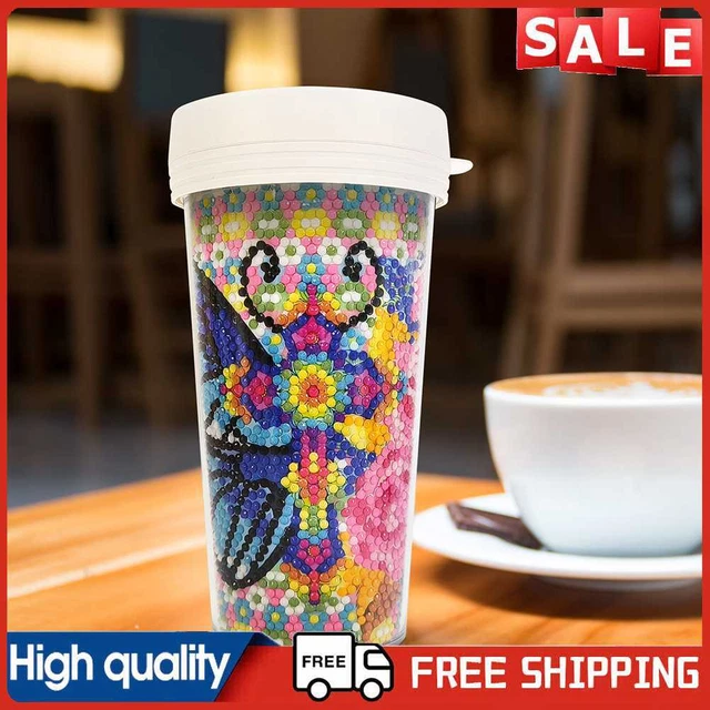 Taza de agua pintada con diamantes hágalo usted mismo taza de té de elaboración de diamantes gratis para regalo de vacaciones
