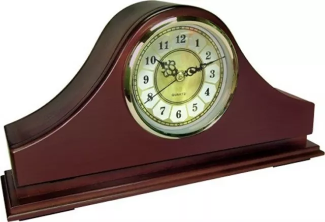 PS Mahogany Stained Mantel Concealment Gun Clock Solid Wood MGC