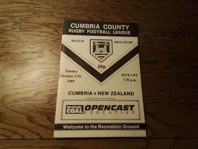 Cumbria Vs New Zealand  Rugby League Oct 17th 1989