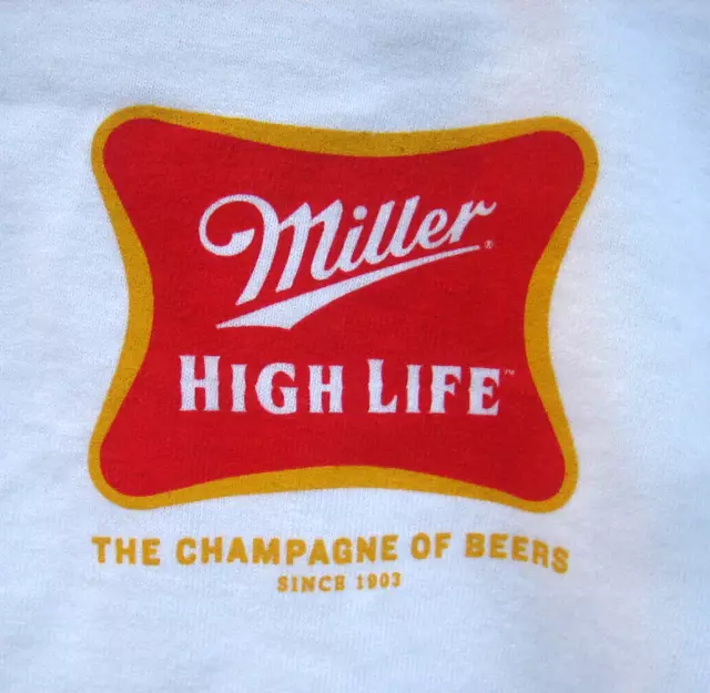 New (XL) MILLER HIGH LIFE lite T Shirt fishing Bowling Bar   Champagne of Beers