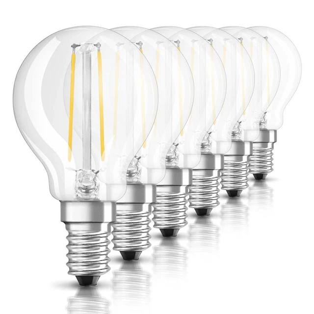 6 x Bellalux LED Filament Tropfen 2,5W = 25W E14 klar 250lm 827 warmweiß 2700K