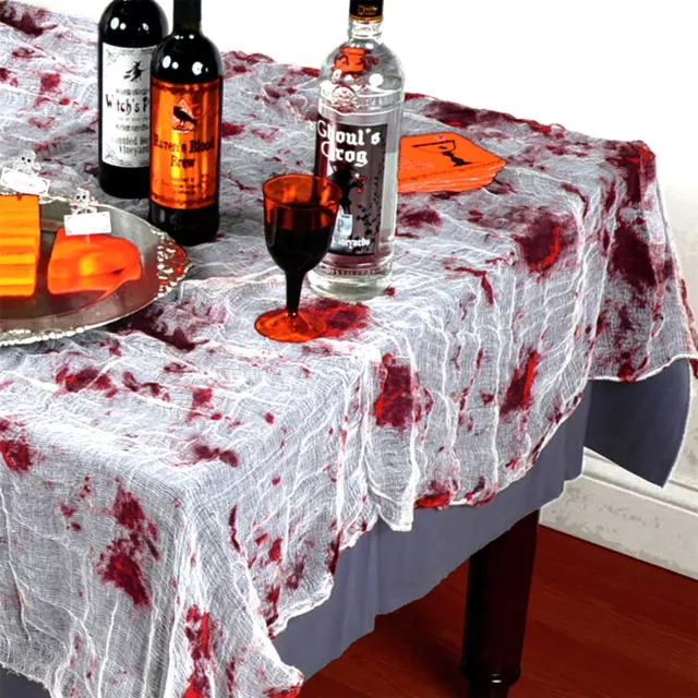 2 x Halloween Dekorationen blutbefleckte Tischdecke ausgefallene Party gruseliges Geschirr