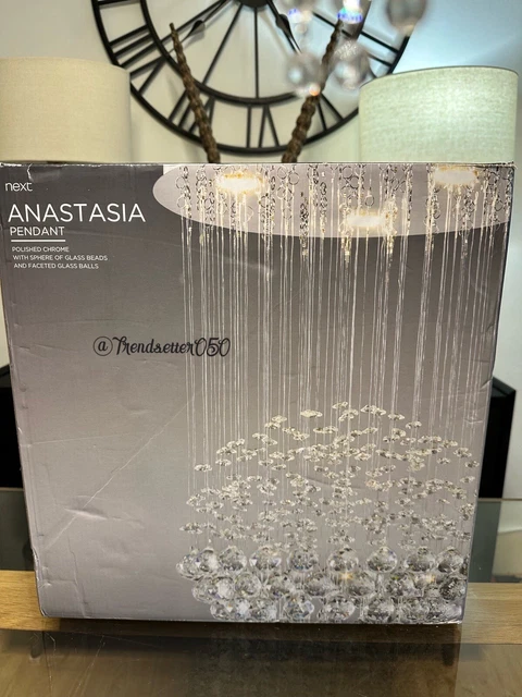 Next Chrome Anastasia 3 Light LED Ceiling Light Pendant Chandelier Home Decor 3