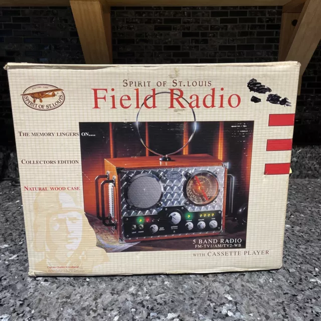 Spirit of St Louis Field Radio With Cassette Player Collector Condition New