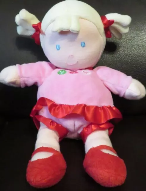 Plush Baby Rattle Girl Doll Blonde Red Pink Fleece Outfit Just One You Carters