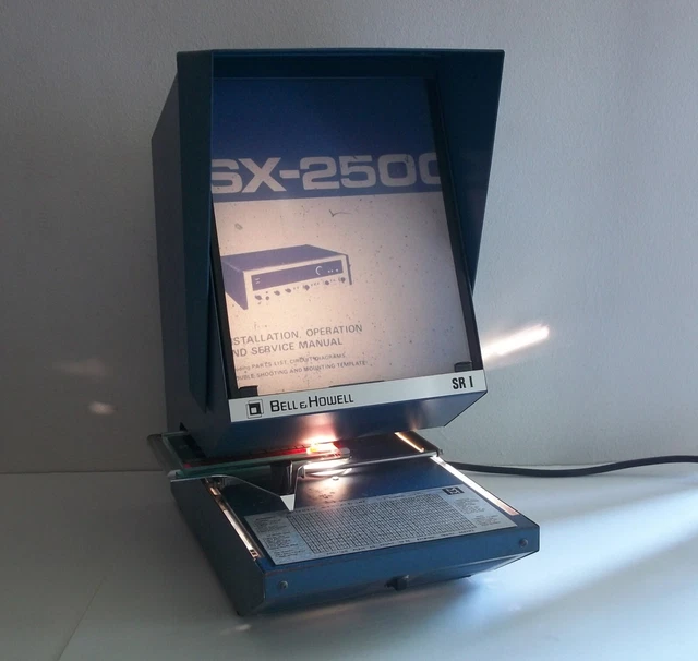 Bell & Howell SR I Micro Design 100A Microfiche Reader w/ Pioneer SX-2500 Slide