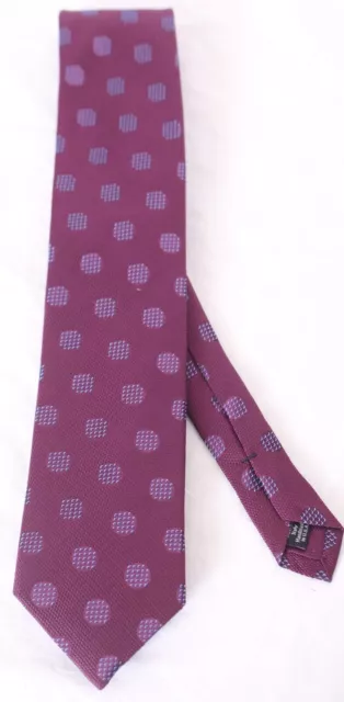 Donald Donahue Hand Sewn Classic Cut Purple Circular Pattern Italian Silk Tie